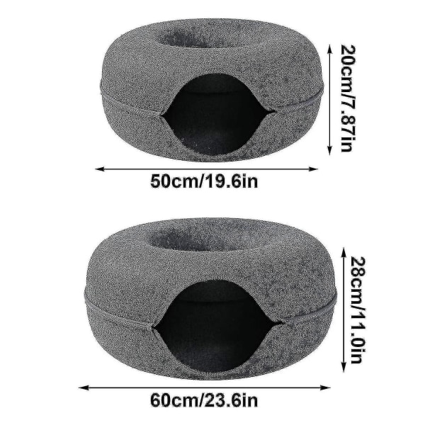 Removable Cat Nest,round Donut Felt Pet Nest,cat Tunnel Bed,semi-closed Washable Cat Tunnel Nest,det