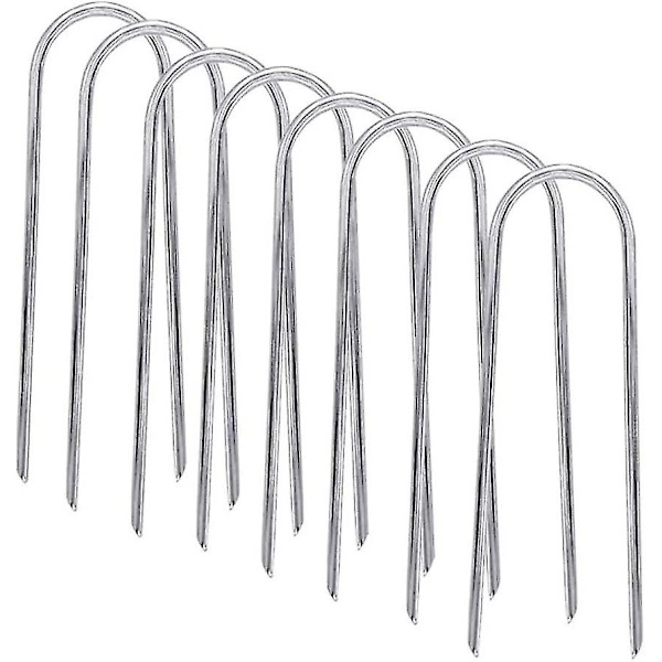 8 stk. Trampolin Vind Stakes Heavy Duty U Type Skarpe Ender Sikkerhed Jordanker Galvaniseret Stål Til Fodboldmål, Camping Telte Og Store Have Dekora