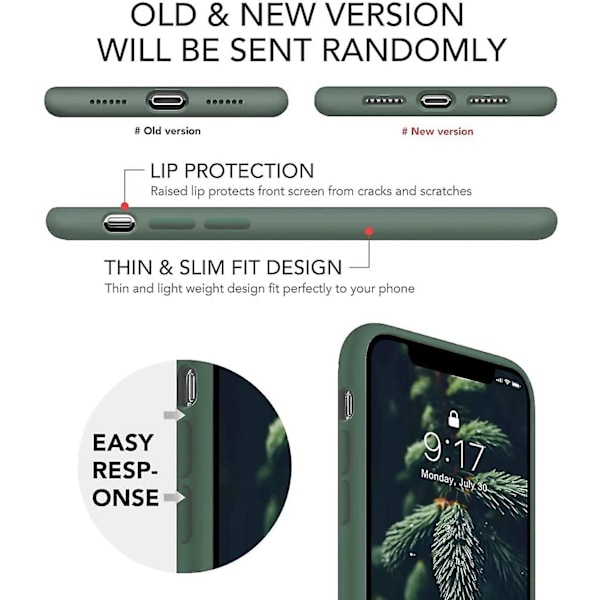 Etui  Kompatibel Iphone Xr Etui Flydende Silikone Gel Gummi Telefon Etui, Kompatibel Iphone Xr 6.1 Tommer Stødsikker Fuld Krop Slank Blød Mikrofiber For