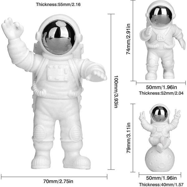 Pantslien Astronaut Ornamenter, Astronaut Fødselsdagsdekoration, Astronaut Statue, Astronaut Figur Kage Topper, Resin Astronaut, Astronaut Cake Topper
