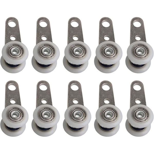 Sats med 10 rullar för fönsternischer eller skjutdörrar - metall och plast - 4,0 x 1,9 cm