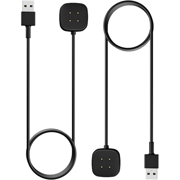 Pack Charger Compatible with Fitbit Versa 4/Versa 3/Sense 2/Sense, Magnetic Charging Station with 3.3 FT/1M USB Charging Cable, Black