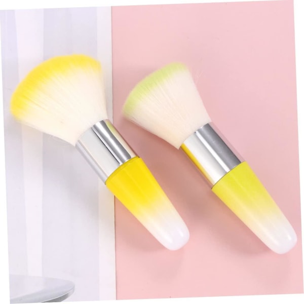 Makeup Brush Nail Cleaning Kit - 2 stk De Manicura børster for negler, manikyr og neglekunst - Langt håndtak, assorterte farger