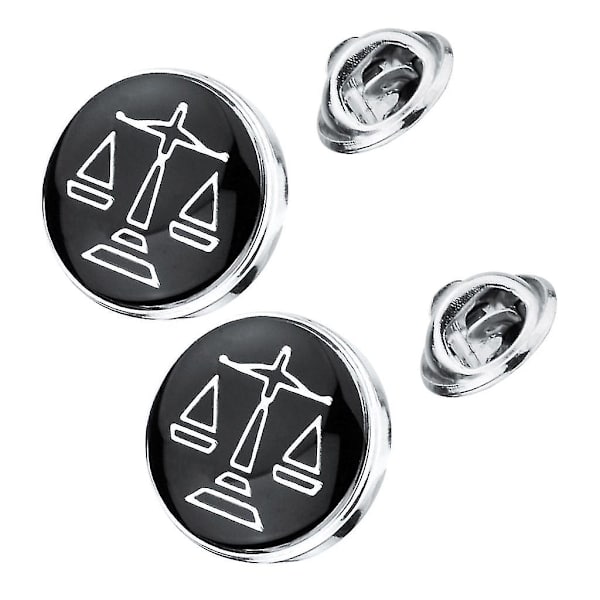 2x Krageskjorte Merke Brosje Vektskåler Advokat Menn Kvinner Veske Hat Pin