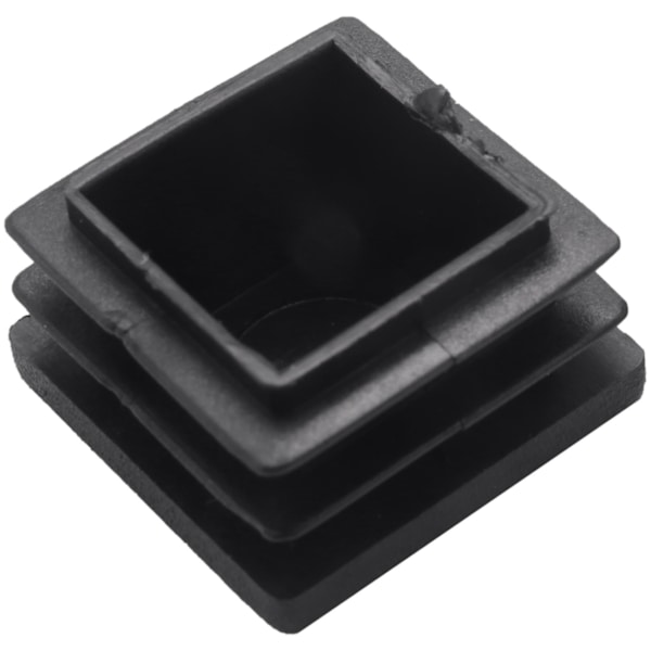 100 stk. Plast firkantede rørindsatser Ende lukkekapper 20mm X 20mm Sort C black