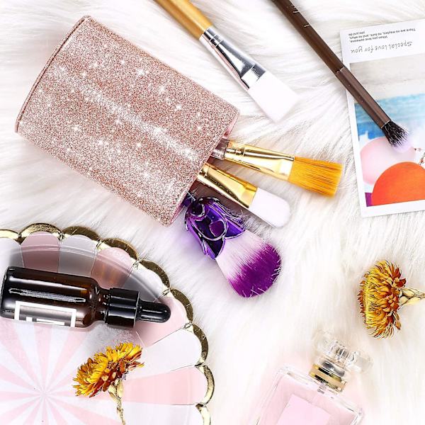 Glitter PU Läder Pennhållare Glänsande Lyx Makeup Borsthållare Kopp Organizer Present