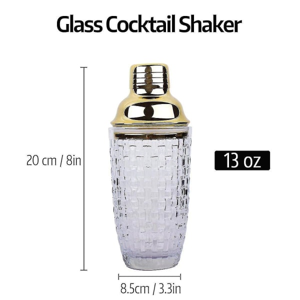13oz Glas Cocktail Shaker Set - Glas Shaker För Cocktails, Drink Shakers Cocktail Och Cocktail Sh