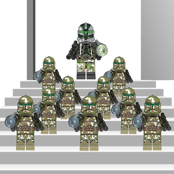 11 stk/sett Star Wars Minifigures Byggeklosser Leker 1,77 tommer Samleobjekt Space Wars Mandalorian Clone Trooper Actionfigurer