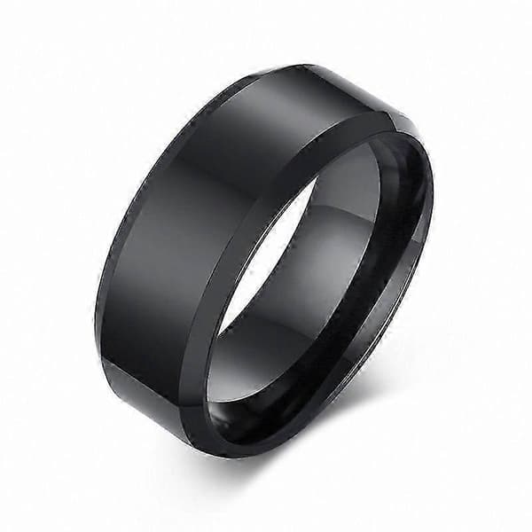 8mm matsort vielsesring i rustfrit stål til mænd og kvinder afslappet ring 5
