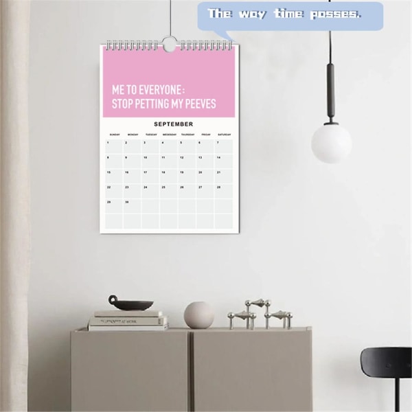 Adulting är svårt 2024 Kalender Inspirerande Månadsvis Veckovis Daglig Tidsplanerare Väggkalender Konst Hemmakontorsdekoration Humor Gag-gåvor