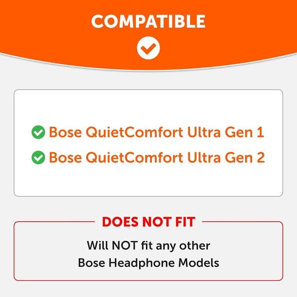 Øreputer til Bose QuietComfort Ultra 1 og 2 – Erstatningsputer Vit white