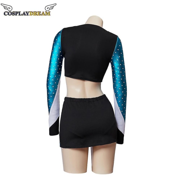 2023-euphoria Cheerleader Uniform Maddy Outfit Langærmet Crop Top Med Miniskørt Sæt High School Womens Cheerleading Kostume I XS