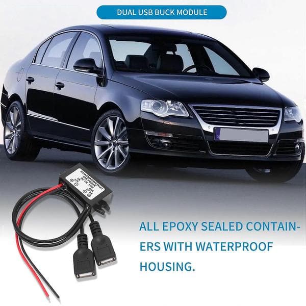 DC Konverter 12V til 5V 3A Dobbelt 2 USB til Auto Regulator Spændingstrin As shown