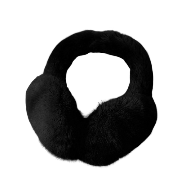 Merryso Elastiske søde unisex ørevarmere vinter bløde plys hovedbånd ørevarmer Black