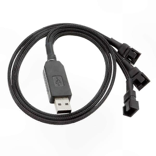 USB 12V til 3-pinners 4-pinners PC-vifteadapterkabel for kjølesystemer Black