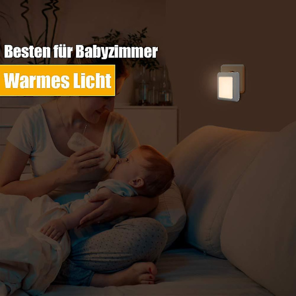 Nattlyspkontakt med skumringssensor 4 stk retningslys varmt hvitt Kb