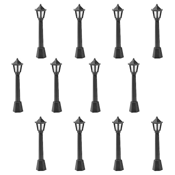 12 stk. Miniature gadelamper i plast til mikroskopisk model
