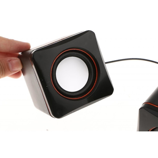 Mini trådad USB driven stereohögtalare för stationär bärbar dator Svart