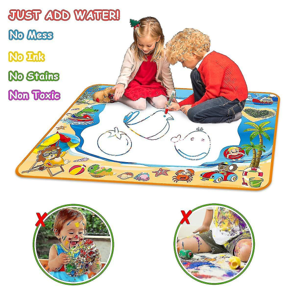 Water Doodle Mat Aqua Drawing Painting Mat Large 100 X 70cm Mess Free Learning Toys Gift