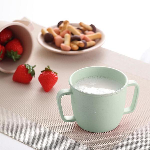 To-hånds krus ensfarget drikkekopp melke kaffekopp servise til hjemmet, enkel å bruke (1 stk, beige)