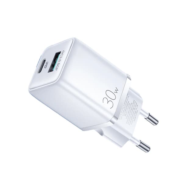 SiGN Mini Snabbladdare USB & USB-C, PD & Q.C3.0, 3A, 30W - Vit White Vit