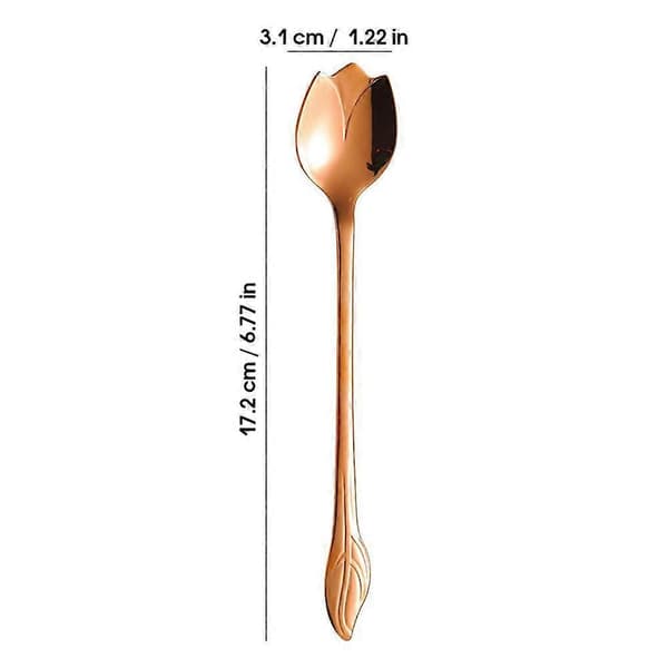 Tulipanblomstske 304 Rustfrit Stål Kunstnerisk Dessertske Kafferører B 1pcs