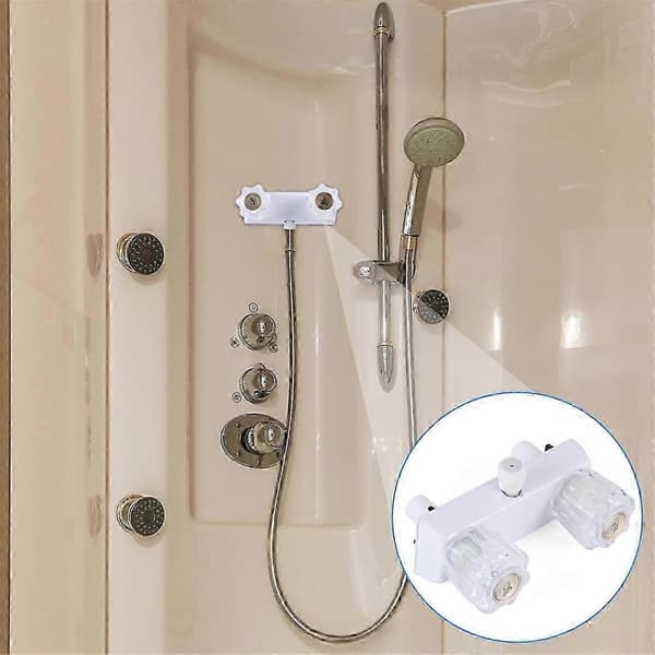 4 tums RV duschventilavledare med dubbla vred kranbyte Vit transparent