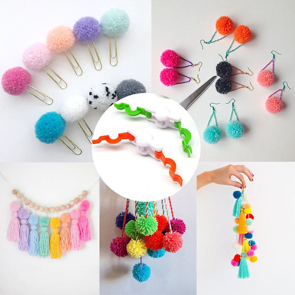 2 st Pompom-tillverkare för fluffbollvävare, nål, DIY-ull, stickningshantverk