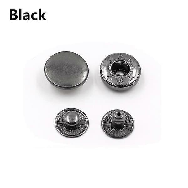 10 Set Sybehör Kläder Koppar Tryckknappar Klädsel DIY Fästen Tryckknappar silver 17mm