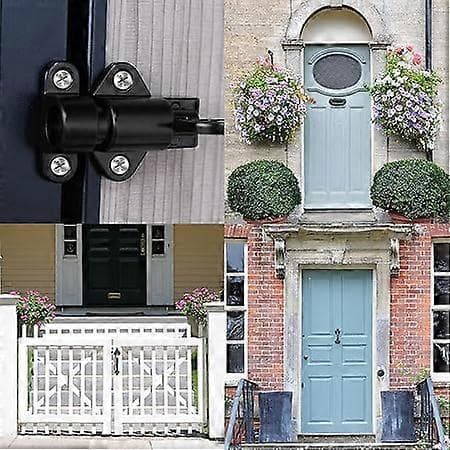 2-pack Zinklegering Dörrlås Fjäderbelastade Automatiska Studs-Dörrlås Svart
