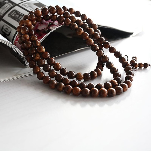 Doftande Svart Rosewood108 8mm Buddhist Prayer Bead Mala Halsband/armband