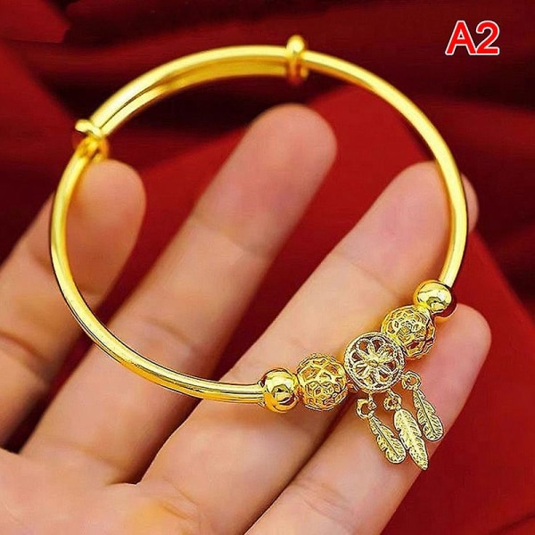Dreamcatcher Tofs Fjäder Berlock Armband & Armband För Kvinnor Mode Elegant Gold
