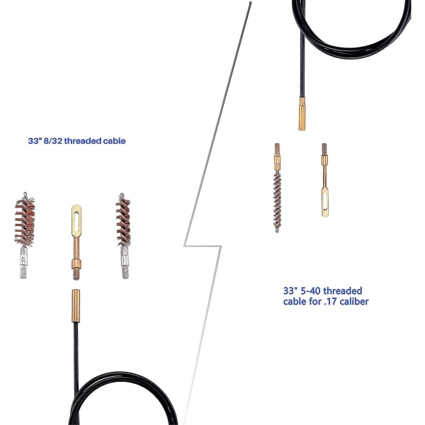 19-delt pistolrengjøringssett, rifle rengjøringssett .17 .22/ .223/5.56mm .243 .280 .30 .357/9mm .40 .45 12ga, pistolrengjøringssett med børste og glidelåsveske