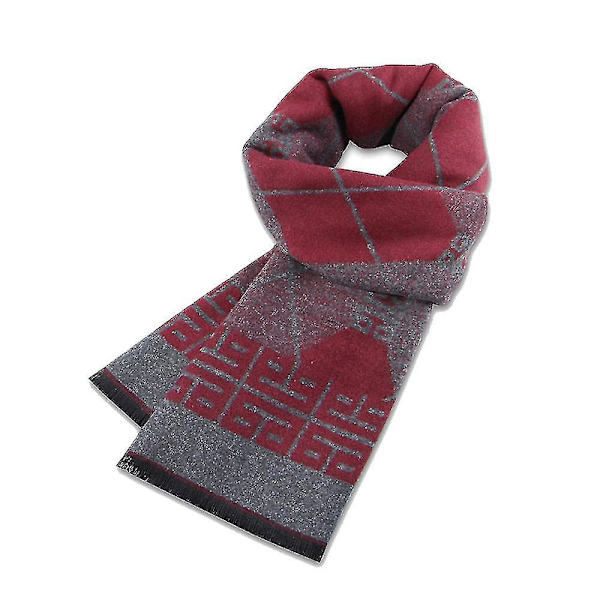 Herre Vinter Varm Ternet Kasmir Halstørklæde Business Casual Kasmir Varm Herre Halstørklæde Red