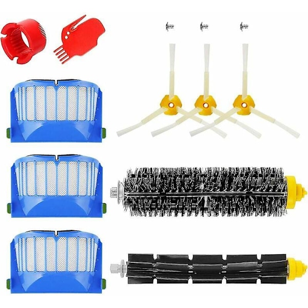 Tarvikepaketti iRobot Roomba 600 -sarjalle 671 692 694 697 698 650 651 660 690 - Harja, harja, suodatin, rulla, vaihto-osat