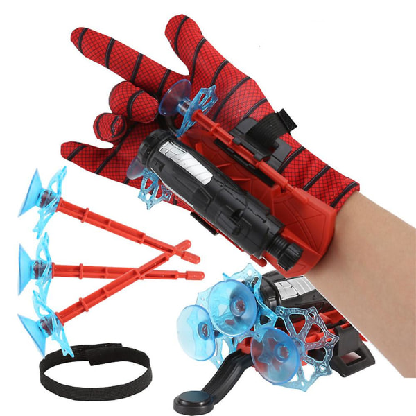 Spiderman Gloves Web Shooter ranteen poistoheittimellä Lasten poikien Cosplay Play Lelujen kantoraketti set