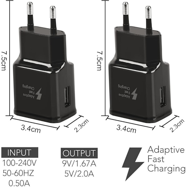 4-pack 5V-2A USB-strömadapteruttag Universell snabbladdare