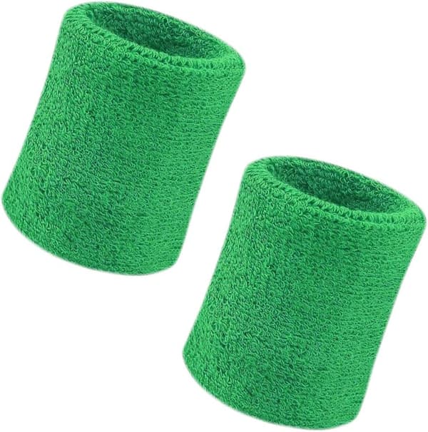 Gröna, 2 handledsskydd, 10 cm mjuka bomullsvadderade sport-handledsskydd