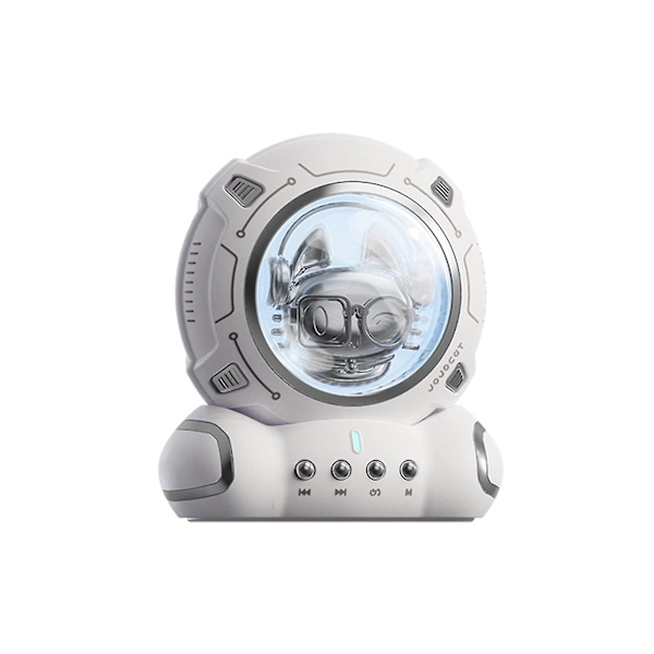 Astronaut Luminous Bluetooth-högtalare, 360-graders omnidirektionell stereoeffekt, sju nattljusseffekter för sovrum, flickor White
