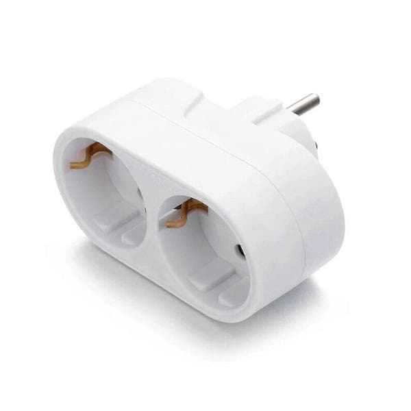 2-slot dobbeltstik, multipel stikdåse, multi-stikadapter, horisontal T
