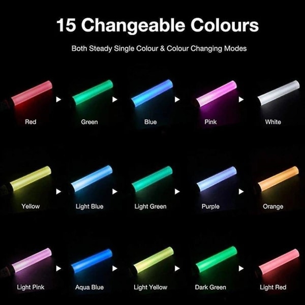 LED Lyspinde LED Glow Sticks 15 Farver Skiftelige Poi Glow Sticks til Fester Koncerter Bryllupper white