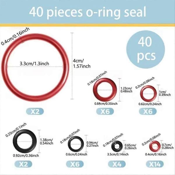 40 stk. O-ring vedligeholdelsessæt