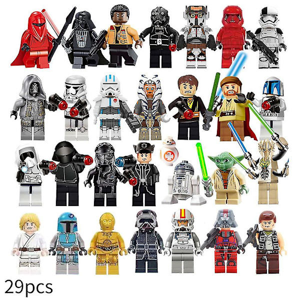 29 stk. Star Wars-serie samlede byggeklodser minifigur Luke Darth Vader Jedi Master sæt actionfigur legetøj