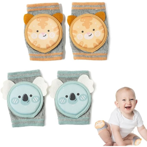 Pairs Breathable Baby Knee Pads with Sponge, Anti-Slip Knee Pads, Foot Covers for Toddlers Unisex