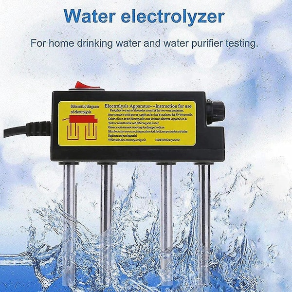 Eu-stik, 3 stk Bærbar vandelektrolysator Test Elektrolyse Jern Vand Tester Elektrolysator Vand