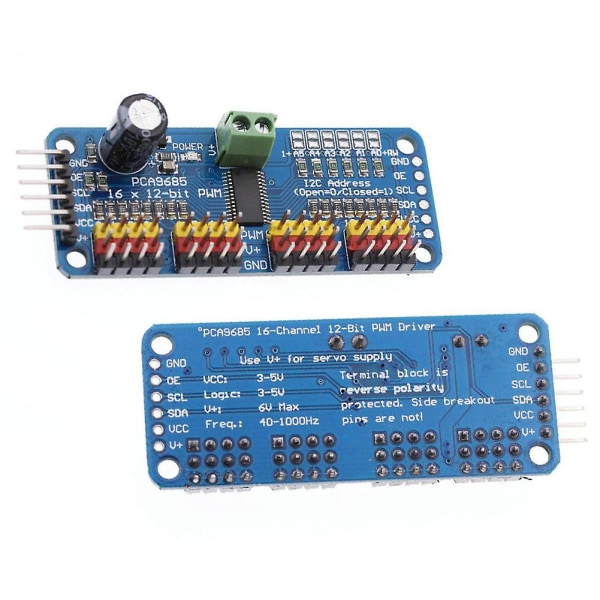 ZHOUBA PCA9685 16-kanals PWM/Servo-drivrutin IIC-gränssnitt för Arduino Shield-modul