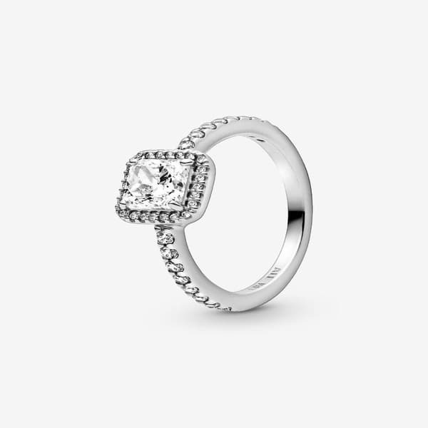 Pandora - Square Sparkle Halo Ring - Sterlingsølv Circumference: 50mm