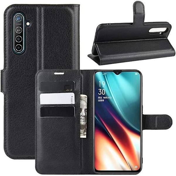 Realme X2 - XT Fodral Stötsäkert Läder Flip Cover Kortficka Stativ Magnetlås Realme X2 -