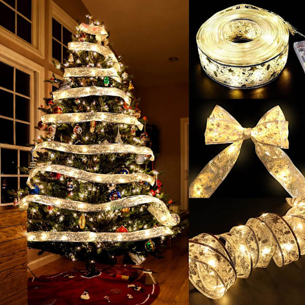 Joulunauhavalot, Led Xmas -nauhavalot Joululomajuhlakoriste
