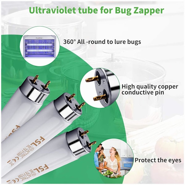2 stk Fsl T5 8w Fly Killer Reservepærer Uv-rør Til 8 W Fly Insekt Killer / Bug Zapper
